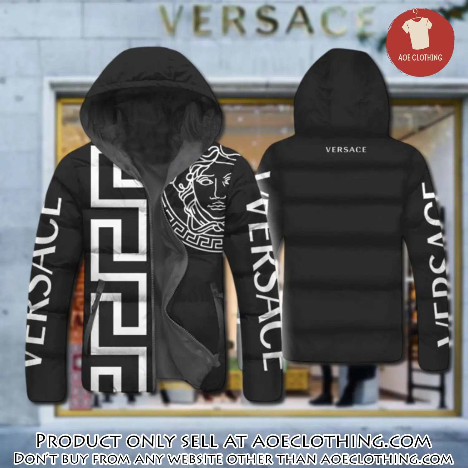 Versace downfilled coat ultralight down jacket outdoor jacket warm outwear dfj1024 aoe2153229